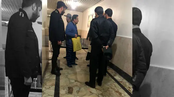 عابر بانک پرسپولیس با لباس زندان در دادگاه + عکس