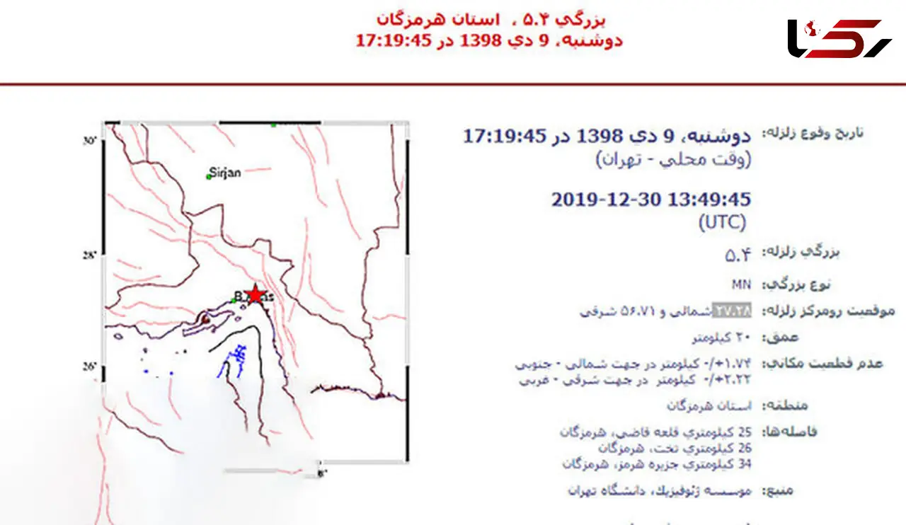 نخستین تلفات زلزله هرمزگان / سه زخمی در کولغان در پی تخریب دو خانه + عکس