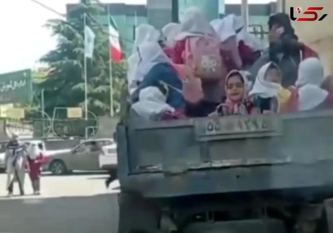 جنجال فیلم دختران دانش آموز پشت وانت در گرگان / توضیح آموزش و پرورش + فیلم