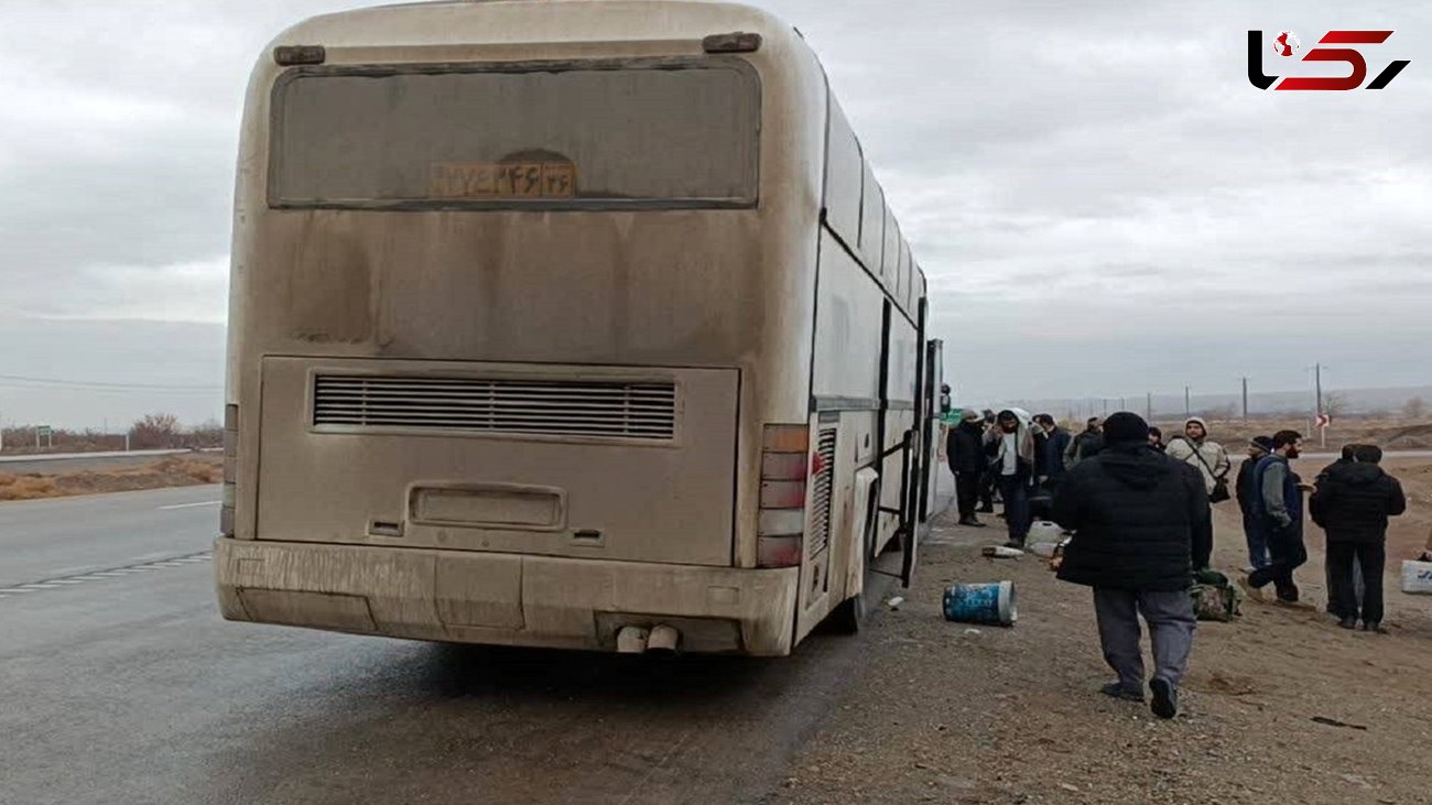آتش سوزی هولناک در اتوبوس مسافربری کرمان به اصفهان + وضعیت مسافران