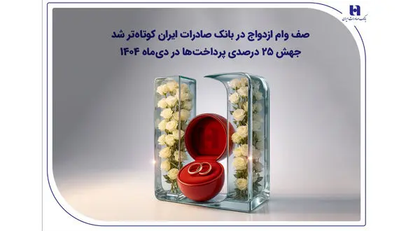 صف وام ازدواج در بانک صادرات ایران کوتاه‌تر شد؛ جهش ۲۵ درصدی پرداخت‌ها در دی‌ماه ۱۴۰۴