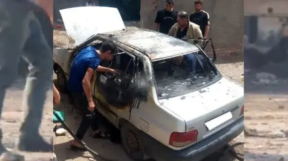 جزقاله شدن پراید با انفجار موبایل راننده + عکس باور نکردنی