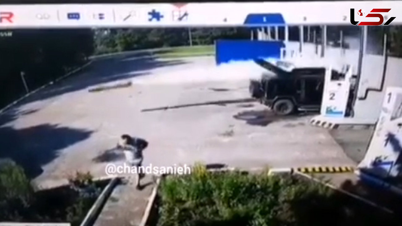 فیلم نجات معزه آسای مرد روسی از انفجار مهیب خودرواش + عکس