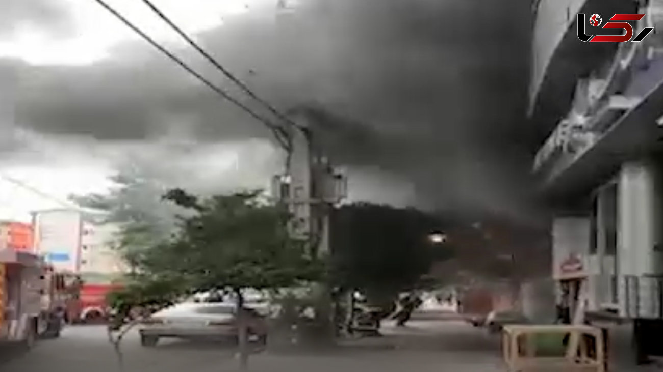  آتش سوزی هولناک ساختمان تجاری در بابل +فیلم