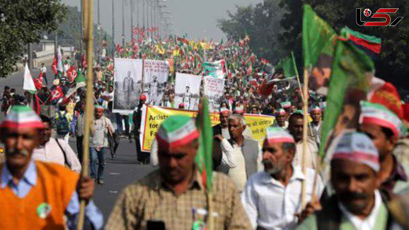 چند هزار کشاورز هندی علیه دولت تظاهرات کردند