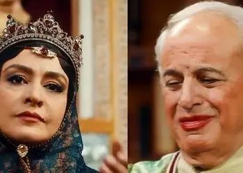 فیلم/ وقتی مادر ناصرالدین شاه خواجه جیران رو آرایش کرده با لباس زنونه میبره تو دورِهمی زن‌های شاه !