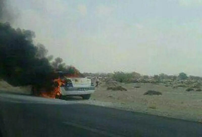 مگان پلیس آتش گرفت