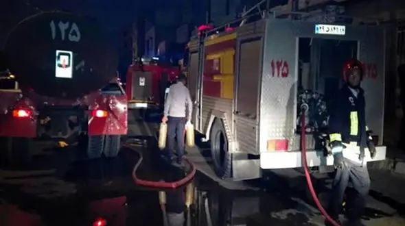 آتش سوزی گسترده در  سوله  حکیمه + فیلم