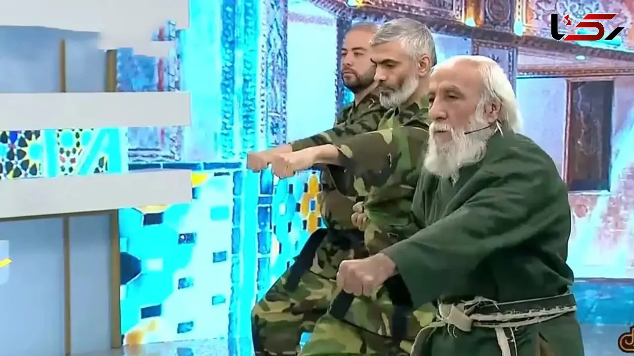 حرکات رزمی باورنکردنی استاد ۸۰ ساله در برنامه صداوسیما + فیلم