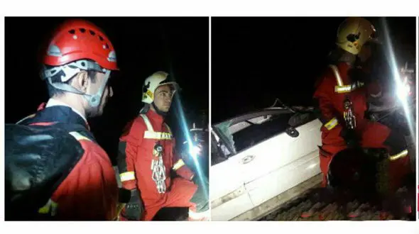 پراوز خودروی زانتیا به عمق 100 متری دره جاده امام زاده داوود +عکس