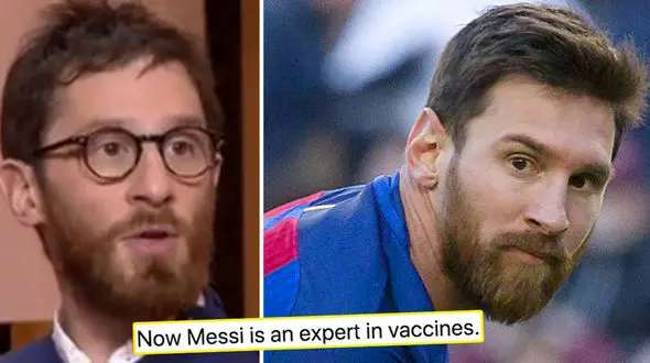 شباهت عجیب کارشناس تلویزیونی فرانسه به مسی