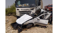 مرگ راننده پژو پارس در تصادف تریلی در فارس