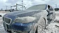 BMW معروف رهاشده در سرمای شدید یخ زد / تصاویر باورنکردنی + فیلم