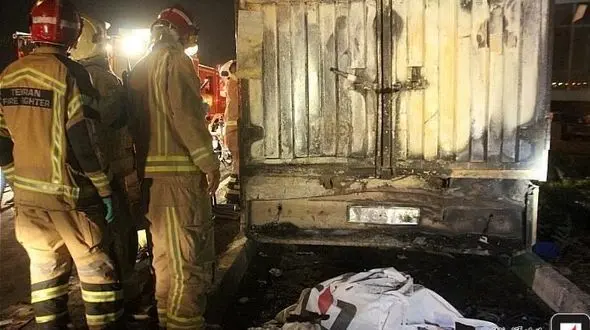 راننده پراید زنده زنده در آتش سوخت / در بزرگراه همت رخ داد+ عکس