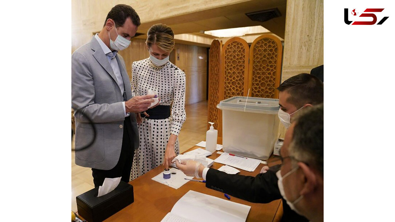 بشار اسد و همسرش رای انتخاباتی دادند + عکس