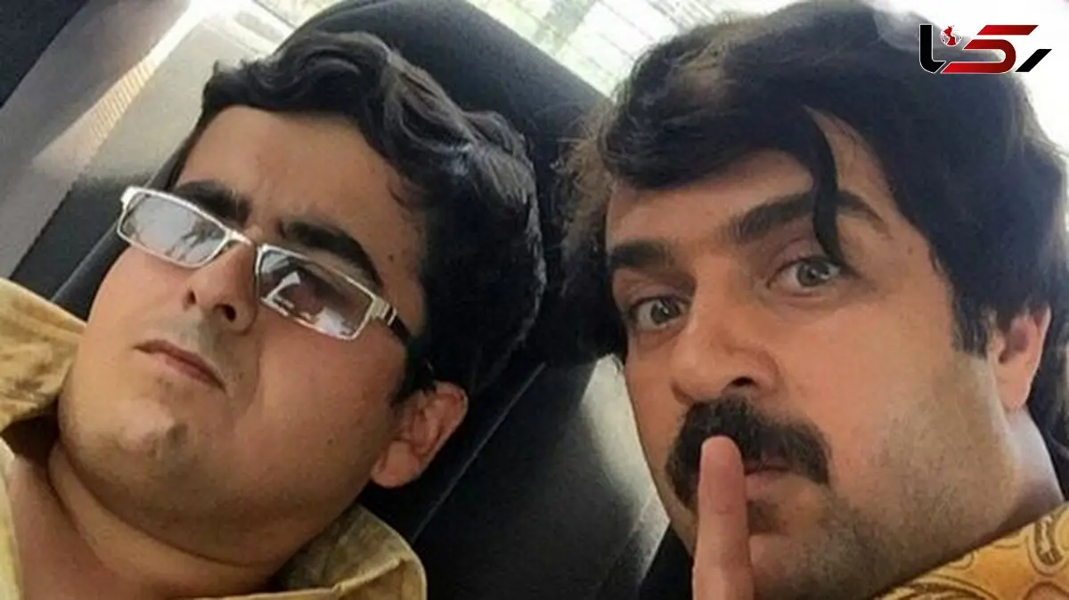 شیطنت بامزه سارا و نیکا فرقانی و احمد مهرانفر (ارسطو عامل) هنگام عکس گرفتن در پشت صحنه سریال پایتخت