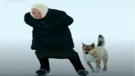 مهارت پیرزن 80 ساله در اسکی سواری + فیلم