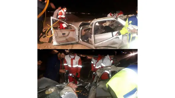 پرواز خونین پژو از بالای پل / سمند مچاله شد راننده تریلی شوکه شد + عکس