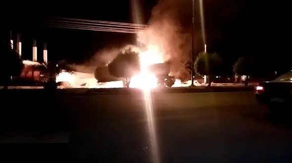 آتش سوزی تانکر گاز در کرمان