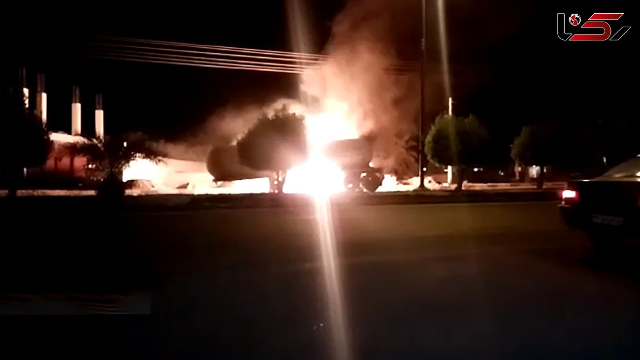 آتش سوزی تانکر گاز در کرمان