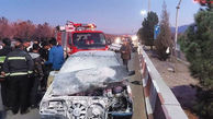 نجات معجزه آسای زن باردار از خودروی آتش گرفته در کرمان + جزییات تصادف هولناک