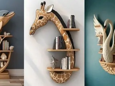 شلف حیوانات دیواری و زمینی | 30 مدل خاص برای اتاق خواب و پذیرایی