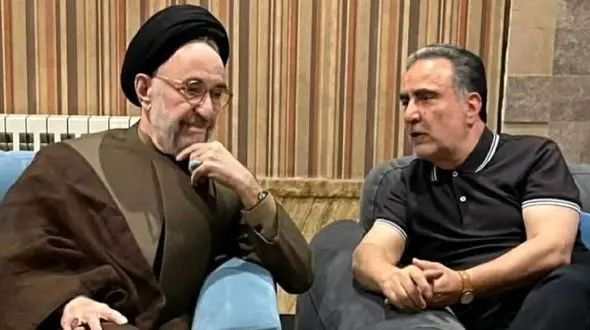 سیدمحمد خاتمی و ابطحی در دیدار با مصطفی تاجزاده + تصاویر