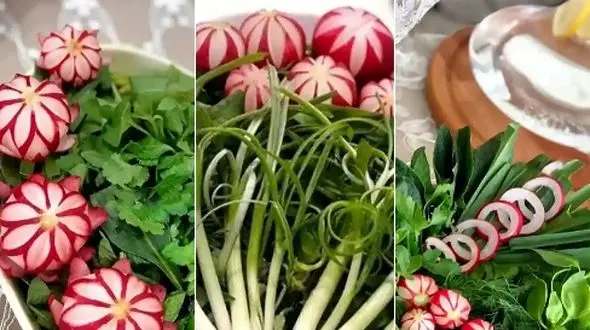 آموزش تزئین سبزی مجلسی | ایده‌ های جذاب برای میز پذیرایی شیک‌ تر