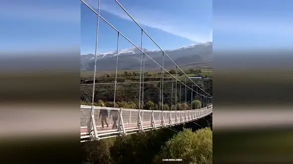 بزرگترین پل معلق خاورمیانه در ایران + فیلم
