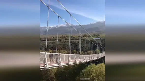 بزرگترین پل معلق خاورمیانه در ایران + فیلم