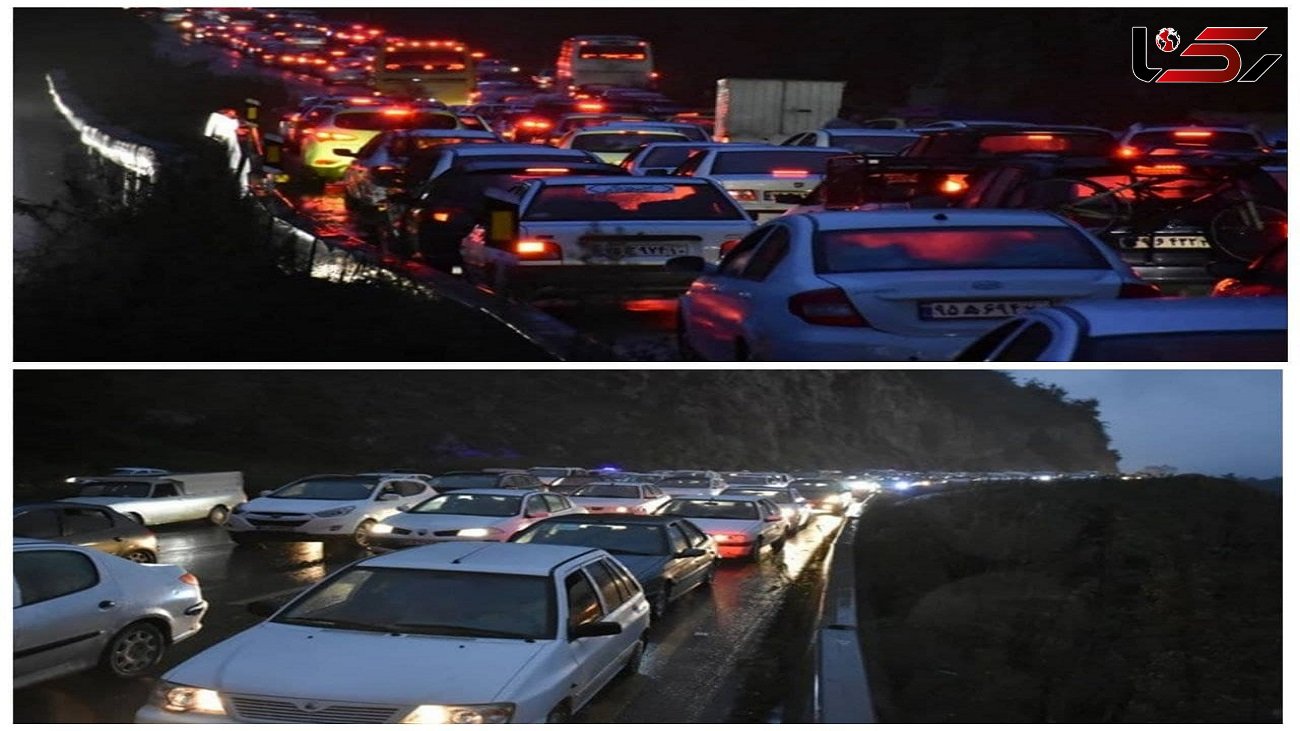 ترافیک سنگین شبانه در جاده های شمال 