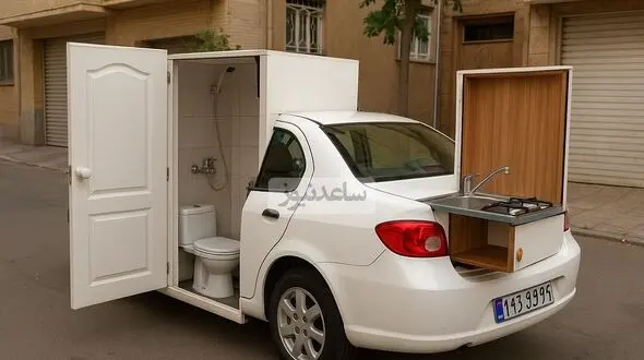 فیلم/ خلاقیت حماسه‌آفرین مرد ایرانی برای نصب دستشویی و آشپزخانه فول امکانات به رانا، یه پا خونه شده
