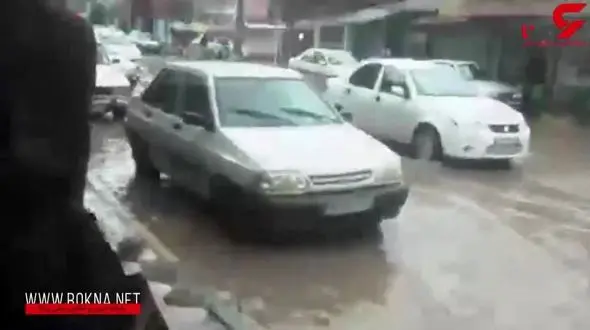 آبگرفتگی معابر در «کهنوج» + فیلم