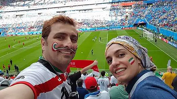فیلم و عکس  زوج بازیگر در مسابقات جام جهانی ! / انتقاد عجیب الیکا عبدالرزاقی!