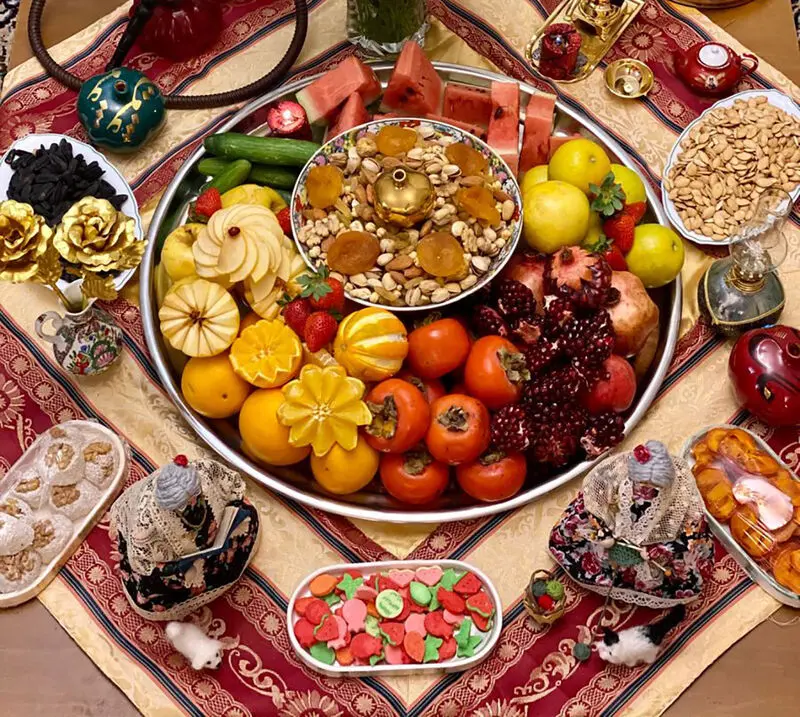 تزیین سفره شب یلدا لاکچری عروس