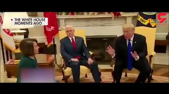 جر و بحث ترامپ با رهبران دموکرات در مجلس نمایندگان و مجلس سنا + فیلم