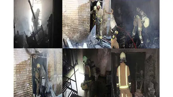  کارگاه تولید کفش در آتش سوخت +عکس 