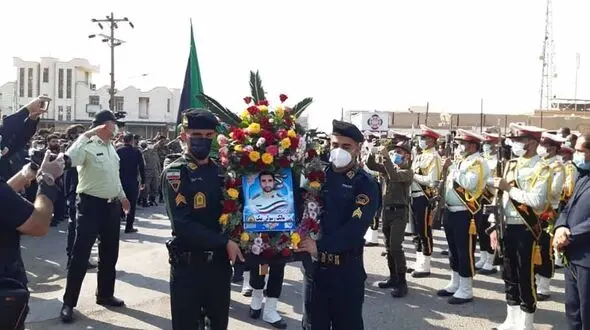 پیکر شهید مدافع امنیت در شادگان تشییع شد