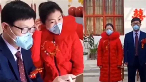 جشن ازدواج بیماران مبتلا به کرونا در بیمارستان+عکس
