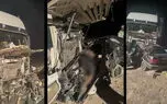 شاخ به شاخ پراید با کامیون در جاده کرمان / 5 جوان در دم جانباختند + فلیم