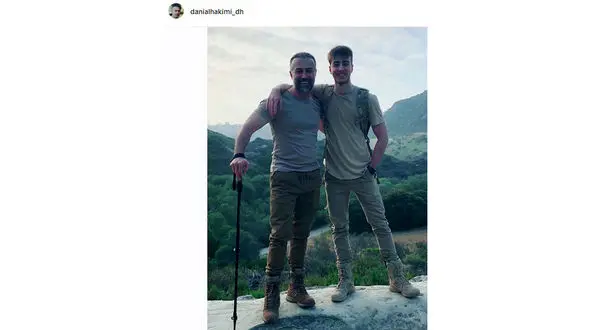 کوهنوردی دانیال حکیمی در کنار پسرش +عکس