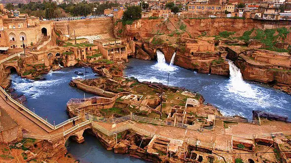 رانش دیواره غربی سازه‌های آبی ـ تاریخی شوشتر