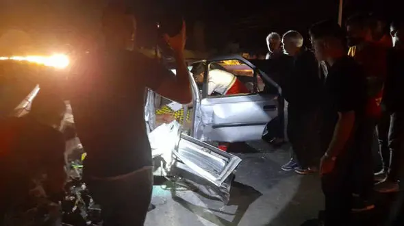 تصادف زنحیره ای سمند،پژو ،پراید و تیبا 