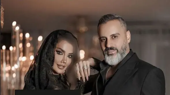 عکس دیزاین اعیانی کیک 3 طبقه سالگرد ازدواج علیرام نورایی با زن زیبایش ! / با این سالگرد همه رو مات کردند !