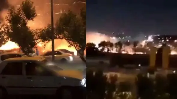 چیتگر باز هم آتش گرفت + فیلم