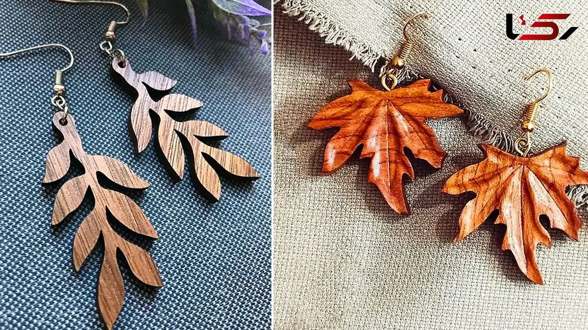 زیباترین گوشواره‌ های چوبی طرح برگ برای استایل دخترانه خاص