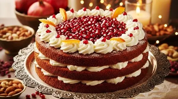 آموزش تصویری طرز تهیه کیک یلدایی ساده و جذاب