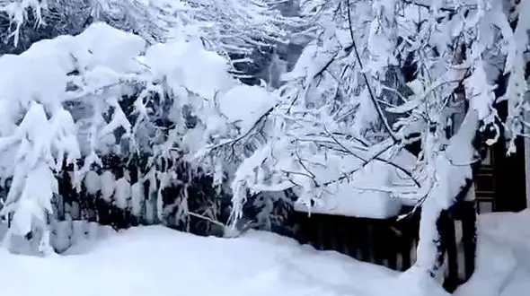 زیبایی زمستان و خانه‌ای گرم و ساده 