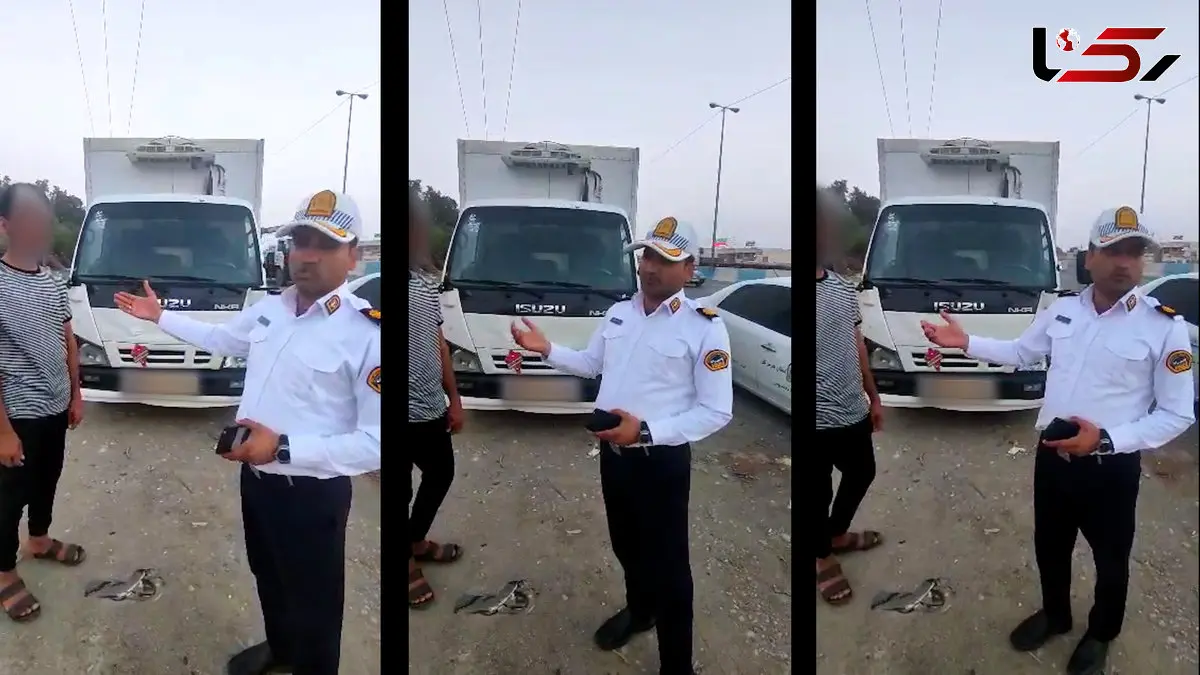 توقیف کامیون پر خطر در جاده بندرعباس + فیلم توقیف