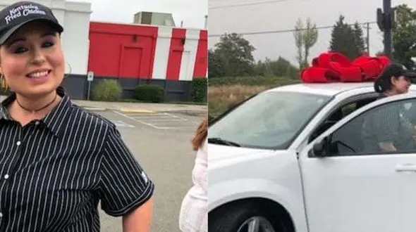 هدیه جالب «کی اف سی » به یک مادر تنها+عکس